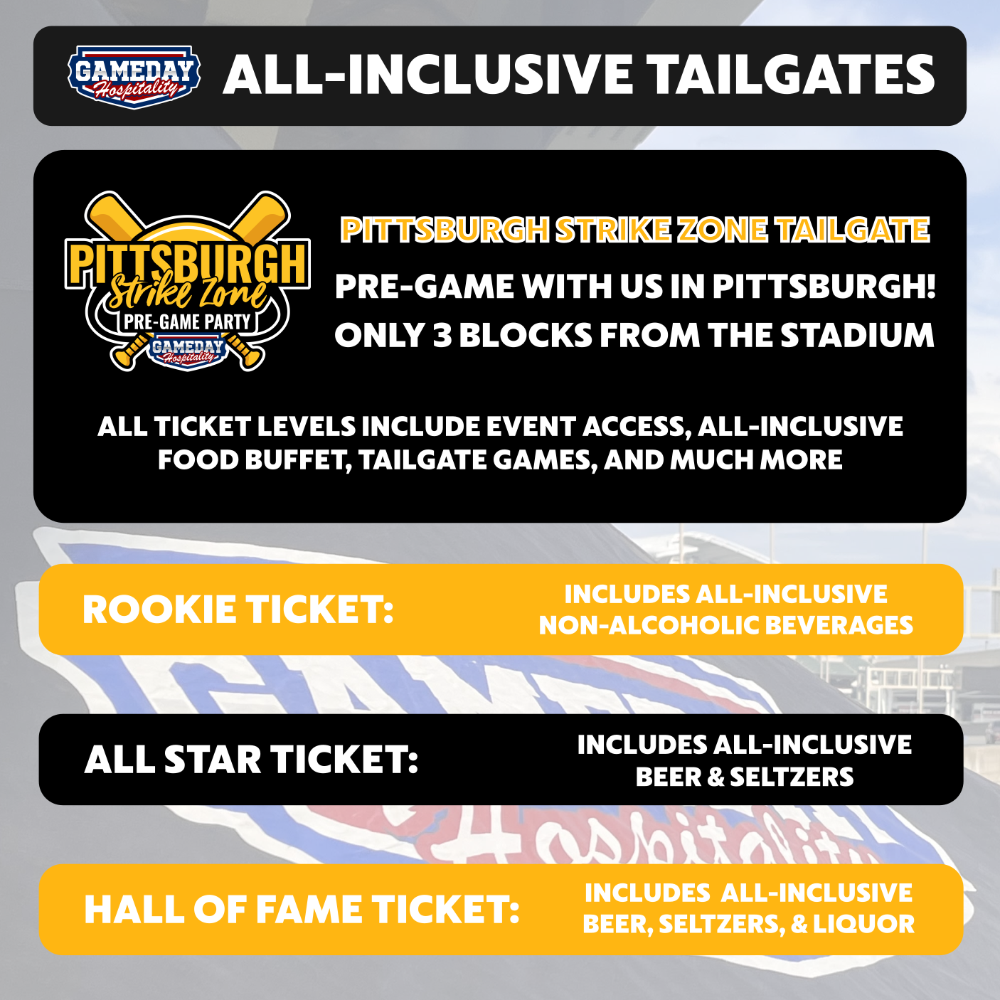 McFadden's Restaurant and Saloon - Pittsburgh Tailgate Seating Chart